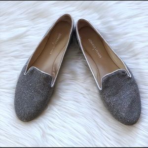 Donald J Pliner Silver Sparkle Flats